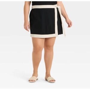 Women's Mini Wrap Skort - Ava & Viv Black XXL